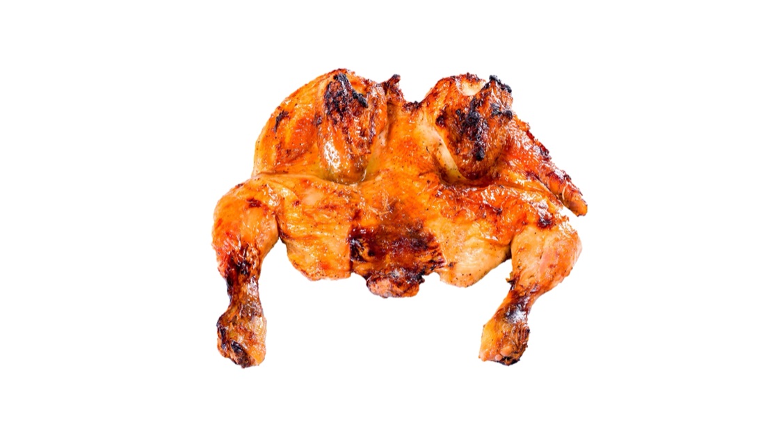 Whole peri peri chicken, butterflied and charcoal-grilled