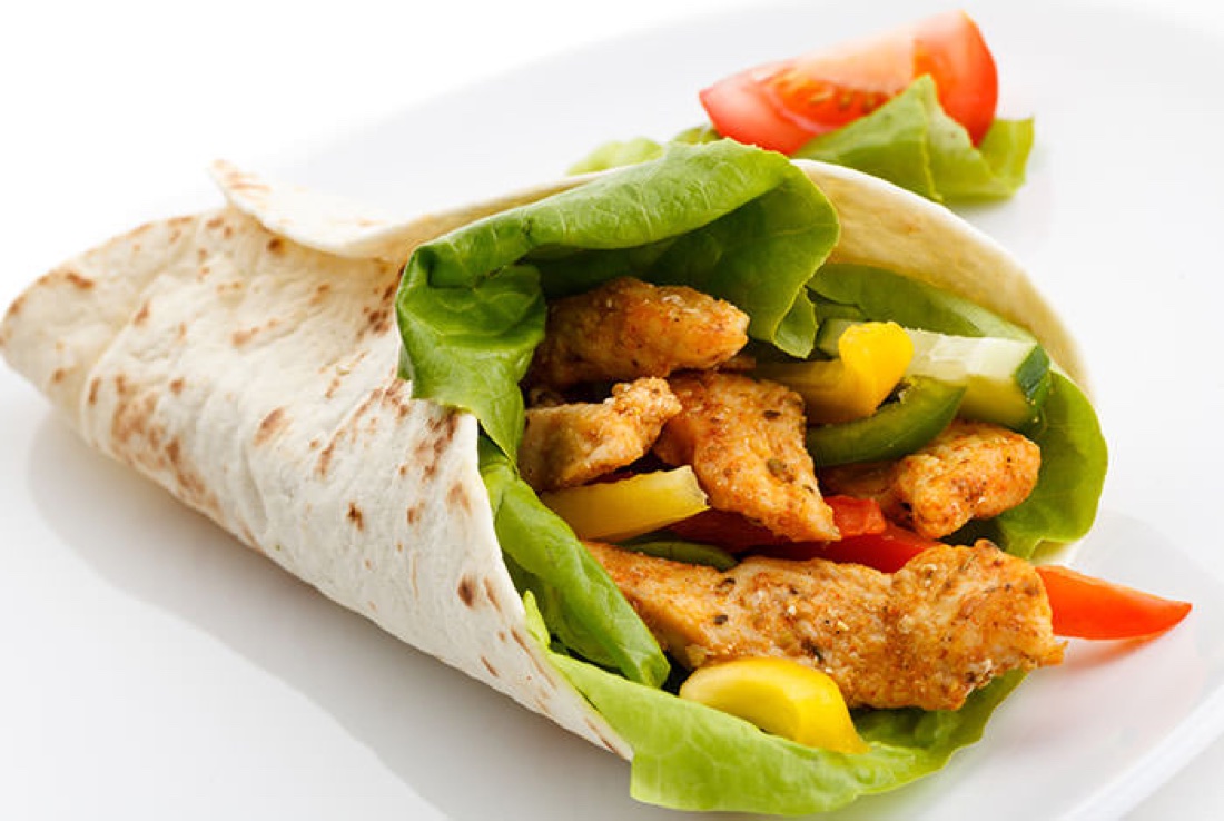 Peri peri chicken wrap